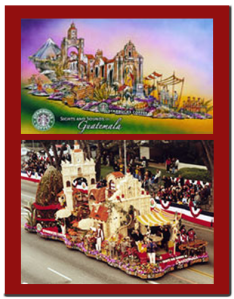 2004 Starbucks Rose Parade Float built by Fiesta and Raul Rodriguez, winner of the Past President's Trophy. 